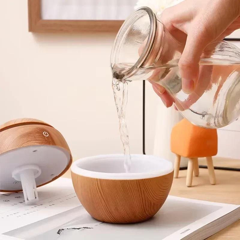 Woodgrain USB Essential Oil Diffuser Mini Ultrasonic Aromatherapy Humidifier Portable Desktop Air Mist Maker For Home Office