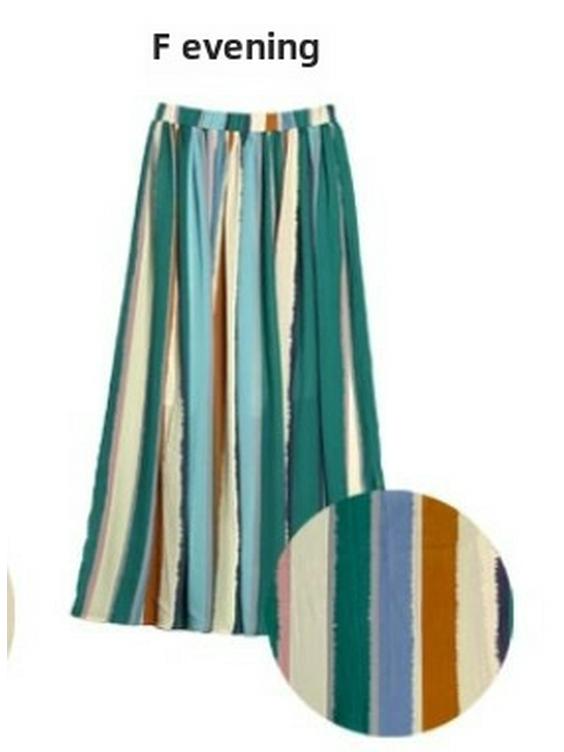 Summer 2023 Japanese Striped A-Line Long Skirt