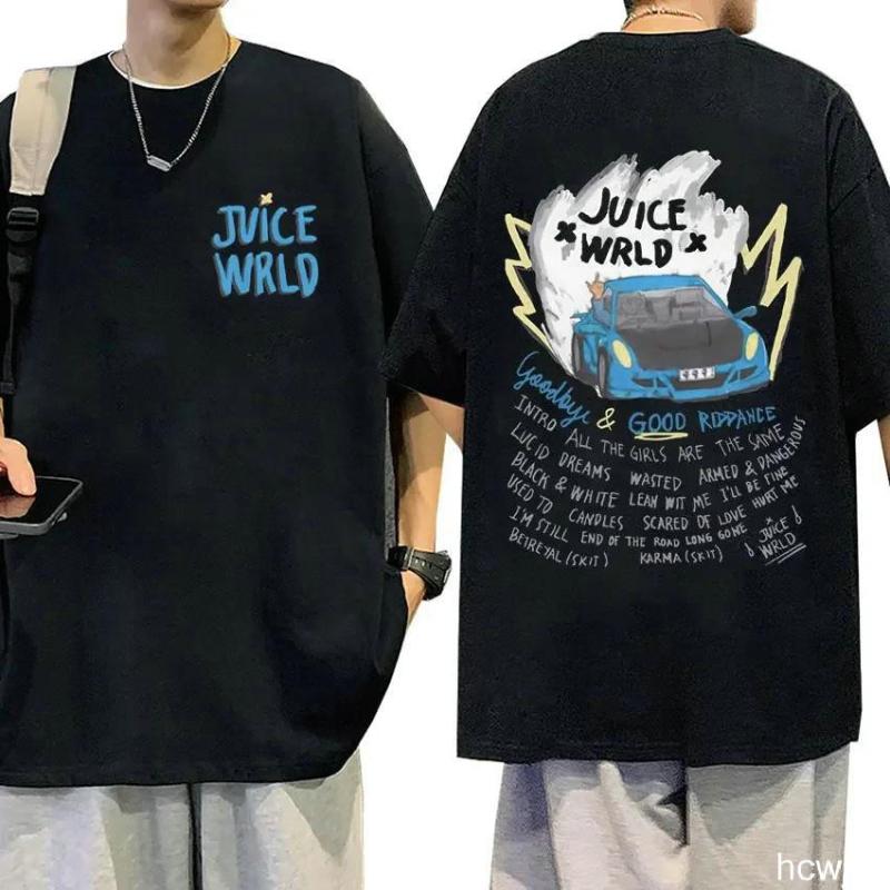 T-shirt Imprimé Manches Courtes Classique Rapper JUICE WRLD T-shirt Manches Courtes en Coton Street Hip Hop Sportswear Hauts Décontractés Oversize
