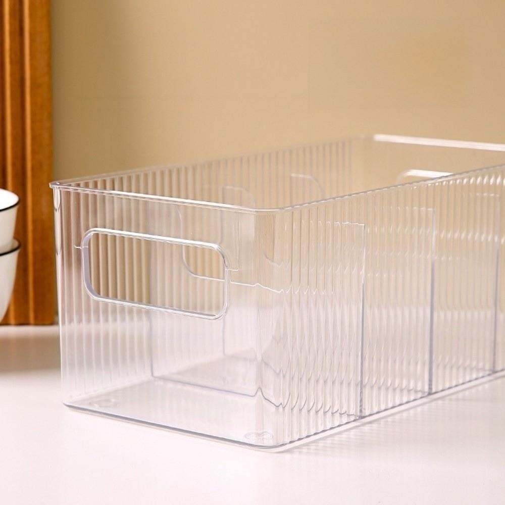 Acrylic Cosmetic Storage Box Large Capacity Transparent Desktop Skincare Basket Portable Kitchen Divided Organizer