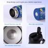 16Oz Kids Water Bottle Cartoon Animal Children'S Cup With Straw Stainless Steel Vacuum Flacks Thermos Bottle Thermal Mug Cups