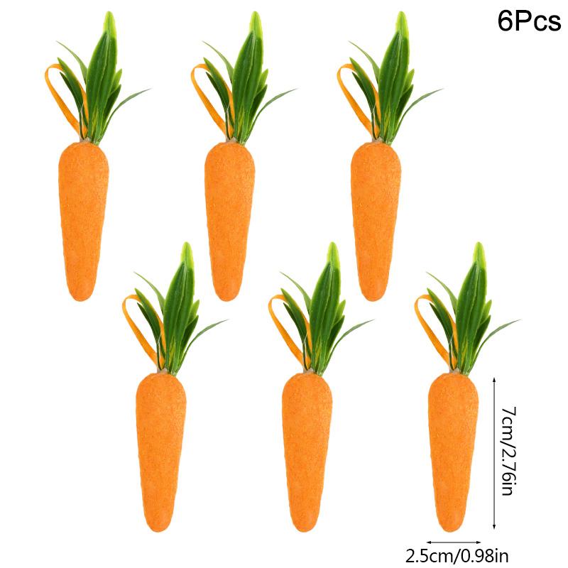 24/6pcs Painted Foam Easter Eggs Rabbit Hanging Ornaments Decoration for Home Easter Tree Pendants Basket Decor Kids Gift 2025