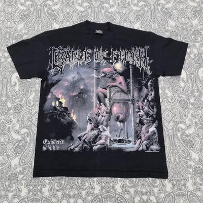 Maglietta Tour Band Cradle Of Filth Stampa Grafica L'Esistenza È Futile