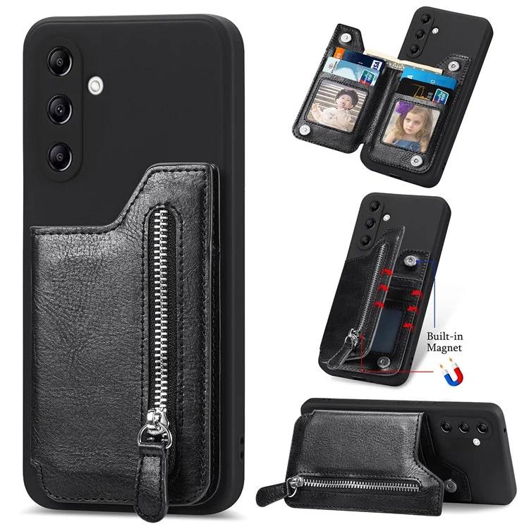 

Для Samsung Galaxy A34 5G чехол для телефона кошелек на молнии с отделениями для карт