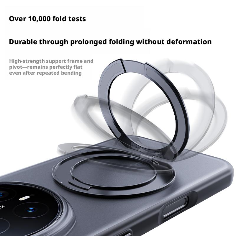 For Honor Magic 8/Magic 8 Pro/Magic8 Pro Case Skin-feel Matte Translucent 360° Holder Ring Magnetic Anti Slip Protective Cover