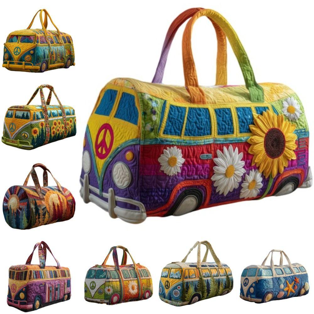 Adjustable Strap Quilted Duffle Bag Large Capacity Tote Bags Travel Duffel Bag 3D Quilting Craft Sports Gym Bag Camping Hiking