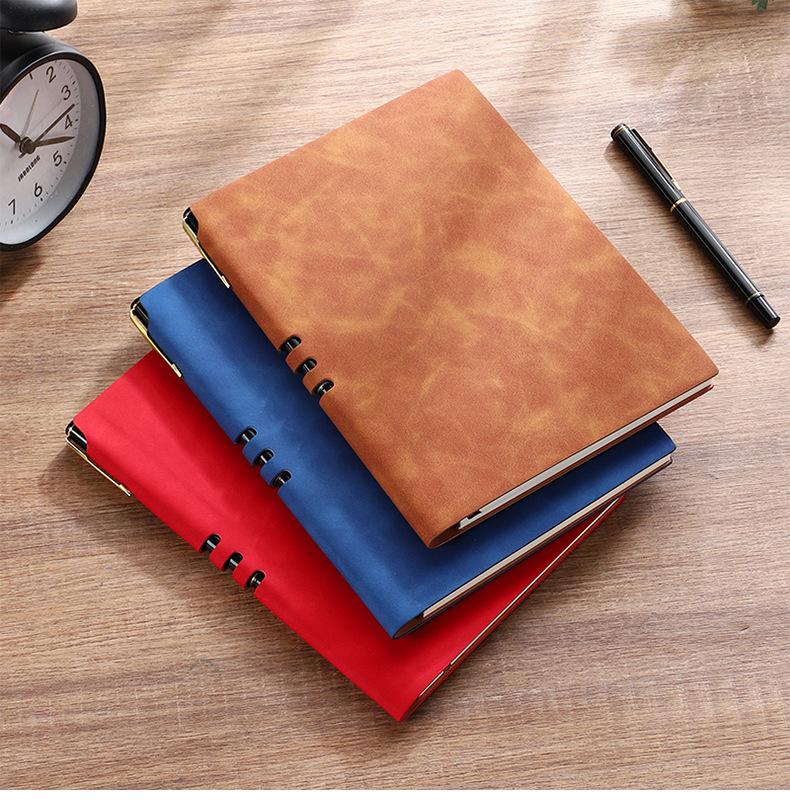Manufacturer Creative A5 Soft Leather PU Thread Sewn Notebook Custom Colors Logo Printing Thickened Daolin Paper