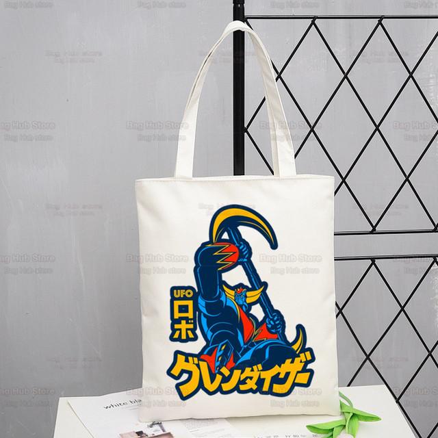 Goldorak Nostalgia Geantă Cumpărături Cumpărături Grendizer OZN Robot Spațial Eco Pânză Goldrake Bolsas De Tela Geantă Sacole Reutilizabile