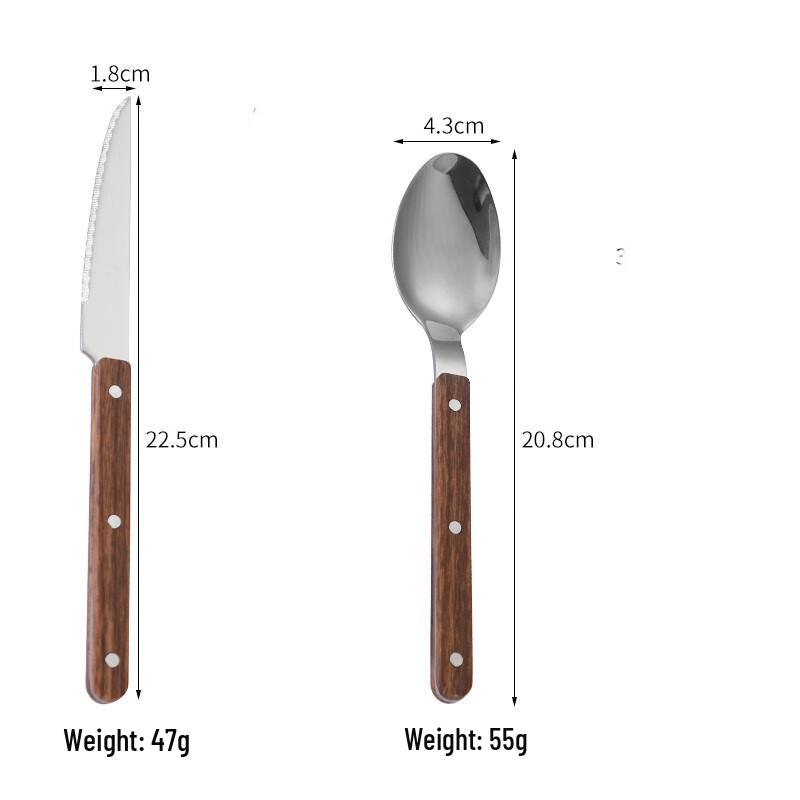 Vintage Teak Wood Handle Stainless Steel Stirring Spoon
