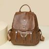 Umwandelbare Kunstleder Rucksacktasche mit Klappe und Schnallen-Detail Verstellbare Träger Lässiger Tagesrucksack für Damen Täglich