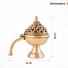 Arzător de tămâie Dhuna Loban din alamă, Arzător de tămâie Dhooni Dhoop Dani rotund, Suport de tămâie din alamă de masă pentru Loban, Dhoop Dani elegant și tradițional