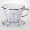 Kalita Wide-Brim Coffee Dripper, Serving 4-7 People, Clear Plastic, Model 103-DL (#06003). Stylish and Antique Design for Camping, Outdoor Activities,