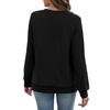 Women's Casual Fashion Solid Color Neck Long Sleeve Sweatshirt Lightweight Pullover With Side Pockets Warm Sweatshirt