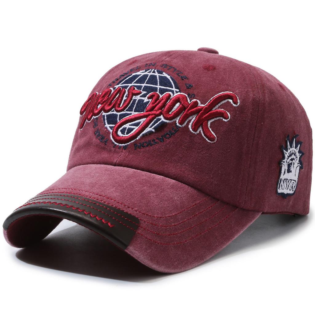NORTHWOOD New York Embroidered Baseball Cap Patch Embroidered Baseball Hat Washed Sun Visor Peaked Soft Top Hat