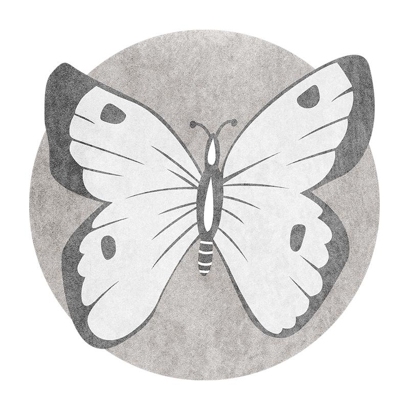 

Декор спальни в мультяшном стиле Круглый ковер Толстые плюшевые ковры для гостиной Противоскользящий прикроватный коврик Пушистый мягкий коврик для отдыха 80x80CM