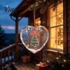 Decorative Hanging Ornaments for Home Heart Shaped Christmas Ornaments, Crystal Santa Winter Scene Ornament, Transparent Clear Style Pendants