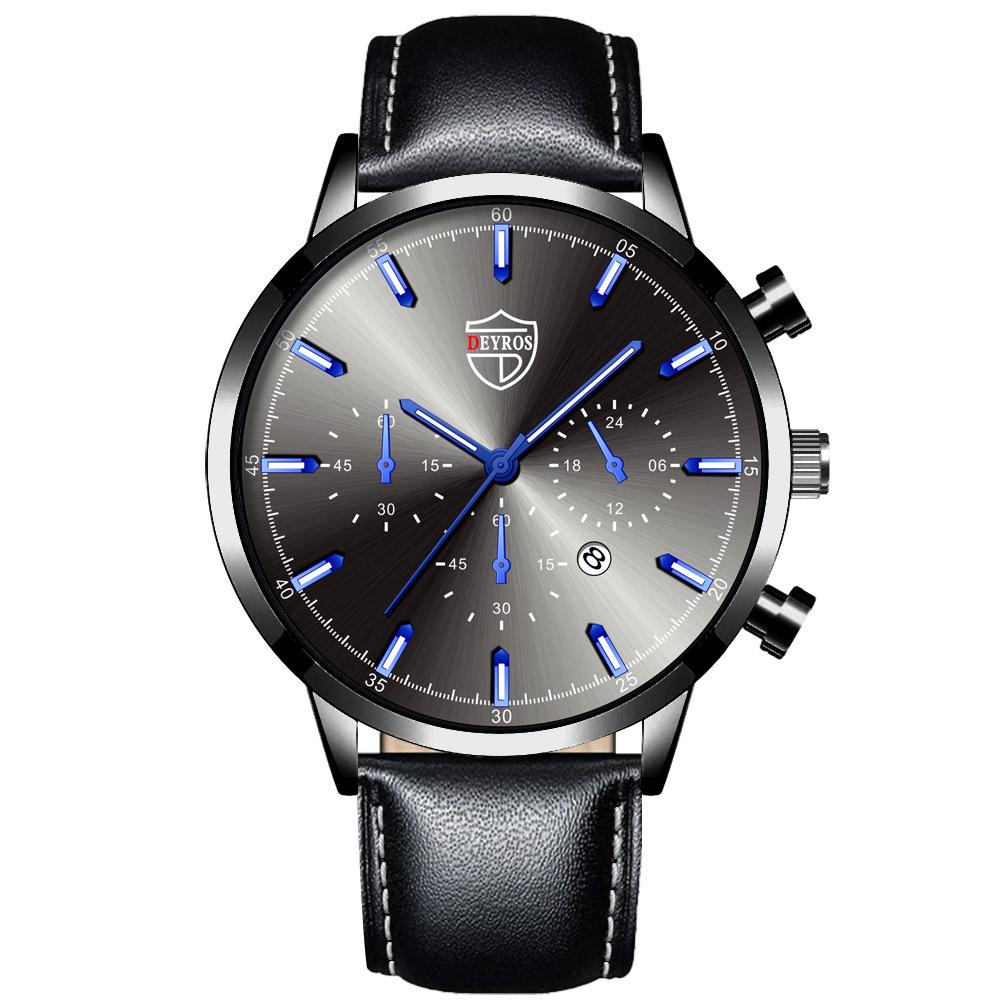 Belt Guochao Watch Men S Luminous Calendar Non-Mechanical Quartz Watch