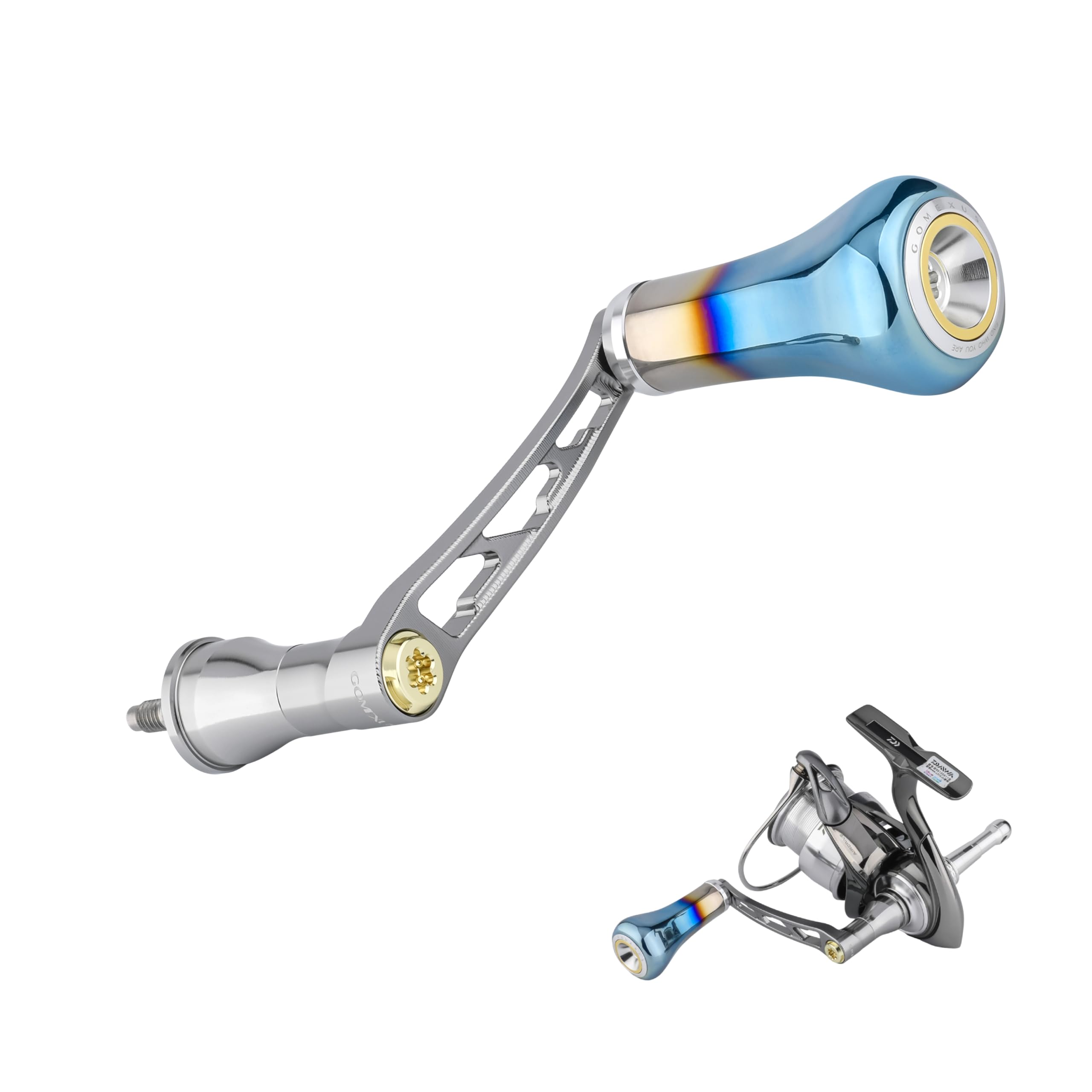 

Ручка для катушки Gomexus с титановой рукояткой, совместимая с катушками Shimano и Daiwa, такими как 24 Twin 22 25 24 24 25. Идеально подходит для серфовой рыбалки. Легко