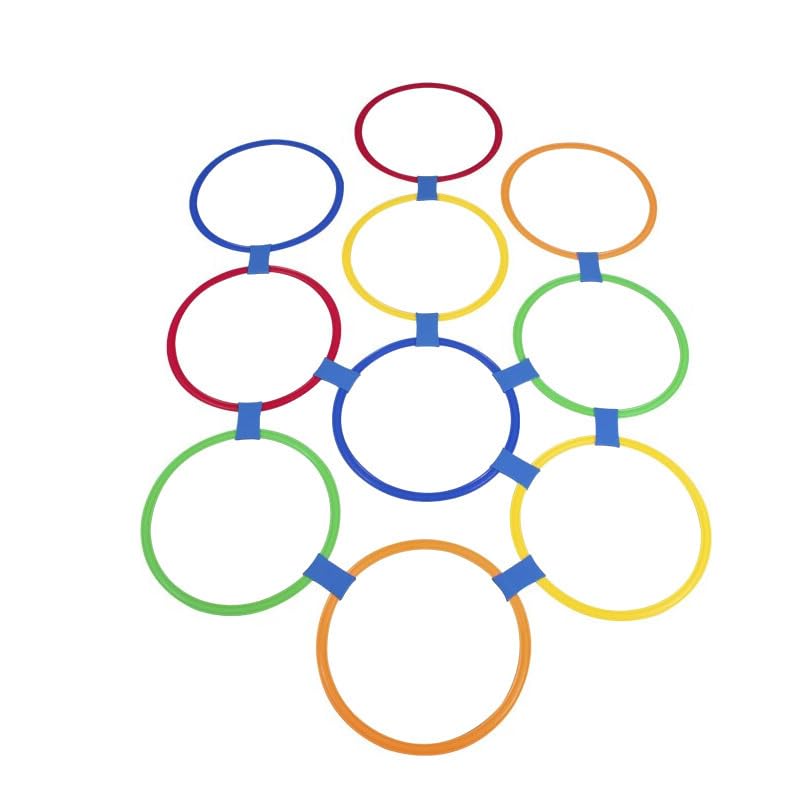 Hopscotch Speed Ring Football Training Balance Exercise Kids Bodybuilding Colorful Ken Kemper Rings for 10 Pieces Rings, Rings, Toys, Equipment,