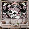 VIKAMA Bohemian psychedelic skull moon phase wall tapestry office living room Gothic aesthetic home decoration