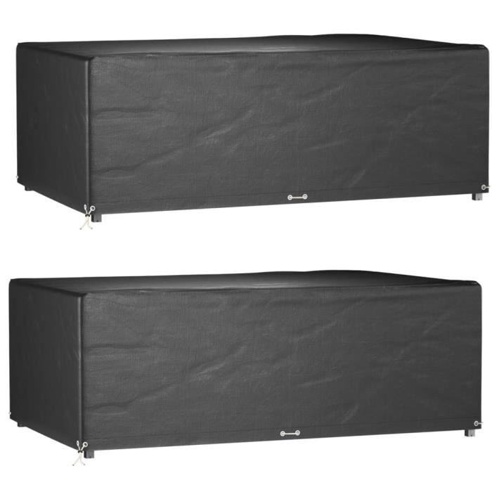 VidaXL Housses de salon de jardin 2 pcs 12 œillets rectangulaire 3155351