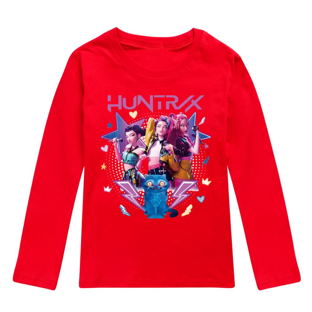 Kpop Witch Hunting Boys Girls Comfortable Soft Cute Style Printed Cotton Long Sleeve Daily T-shirt