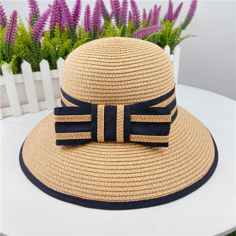 Hat Women's Spring and Summer Fashion Beach Sun Hat Fisherman Basin Hat Sunscreen Shade Foldable Casual Face Cover Straw Hat