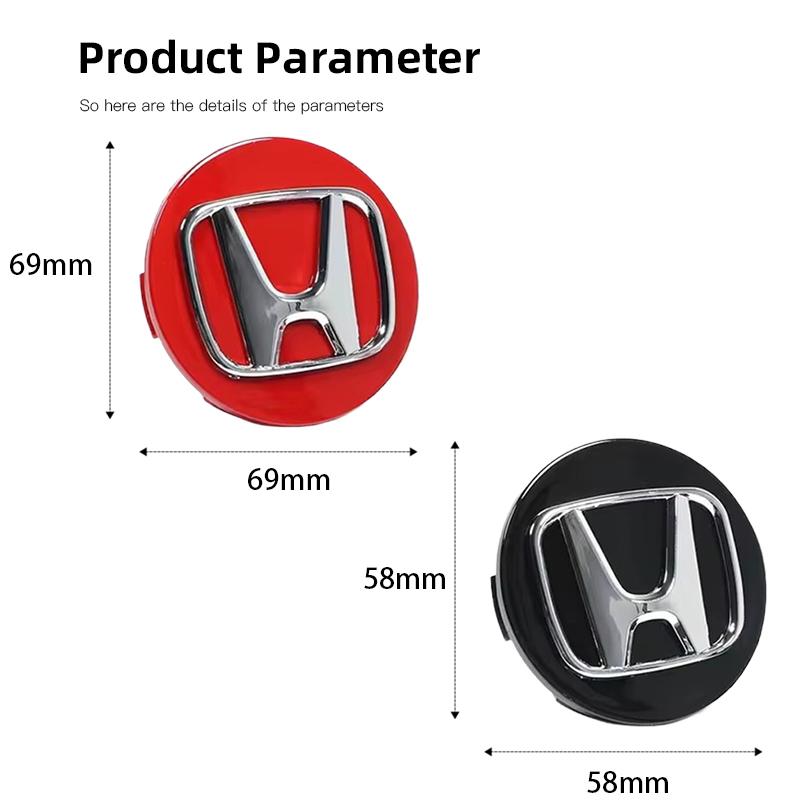 AAAHV1 4Pcs Car Wheel Hub Cover Tires Center Cap For Honda Civic Accord Crosstour Spirior Odyssey Avancier UR-V Sienna Elysion CR-Z