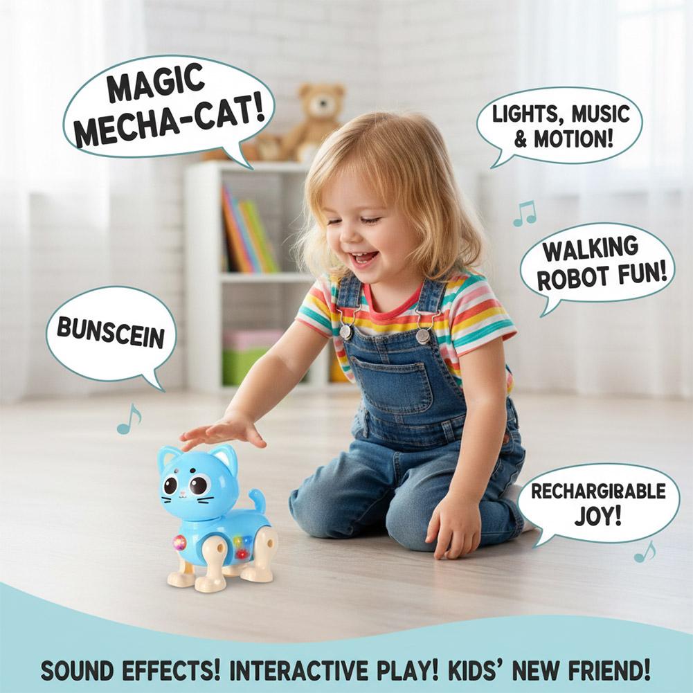 New Funny RC Robot Cat Stunt Cat Voice Command Programmable Touch Music Song Electronic Robot for Kids Toys Simulated Pet Gift