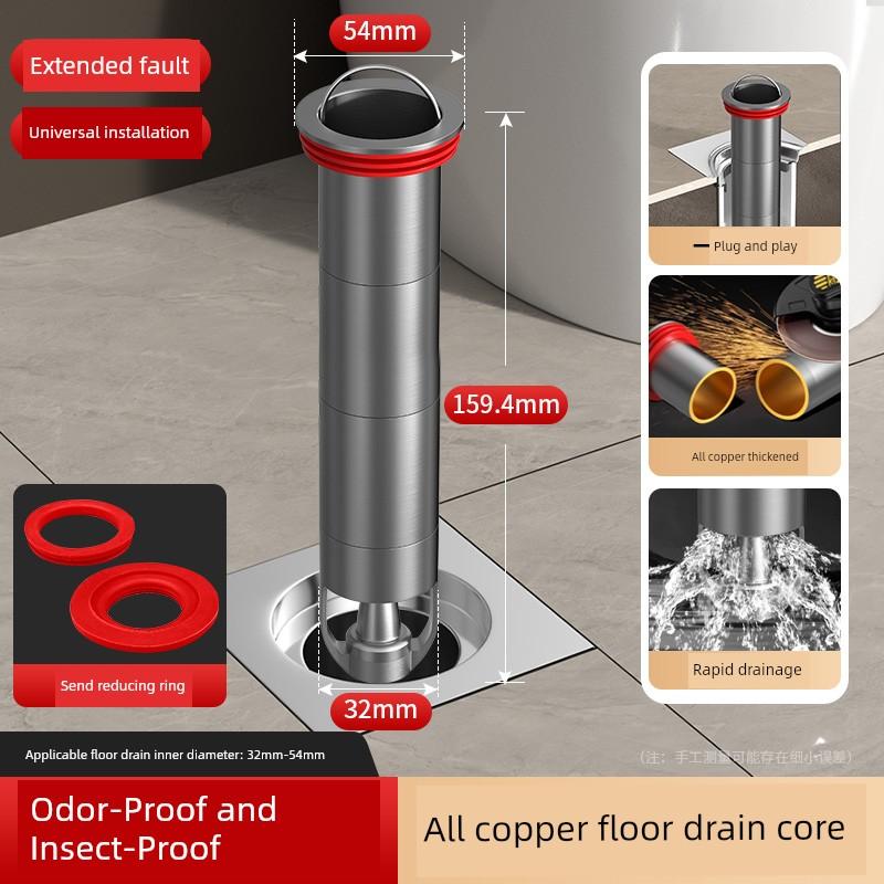 Germany's 2026 New Model All-Copper Floor Drain Deodorizer, Universal Bathroom Sewer Cover To Prevent Odor Backflow