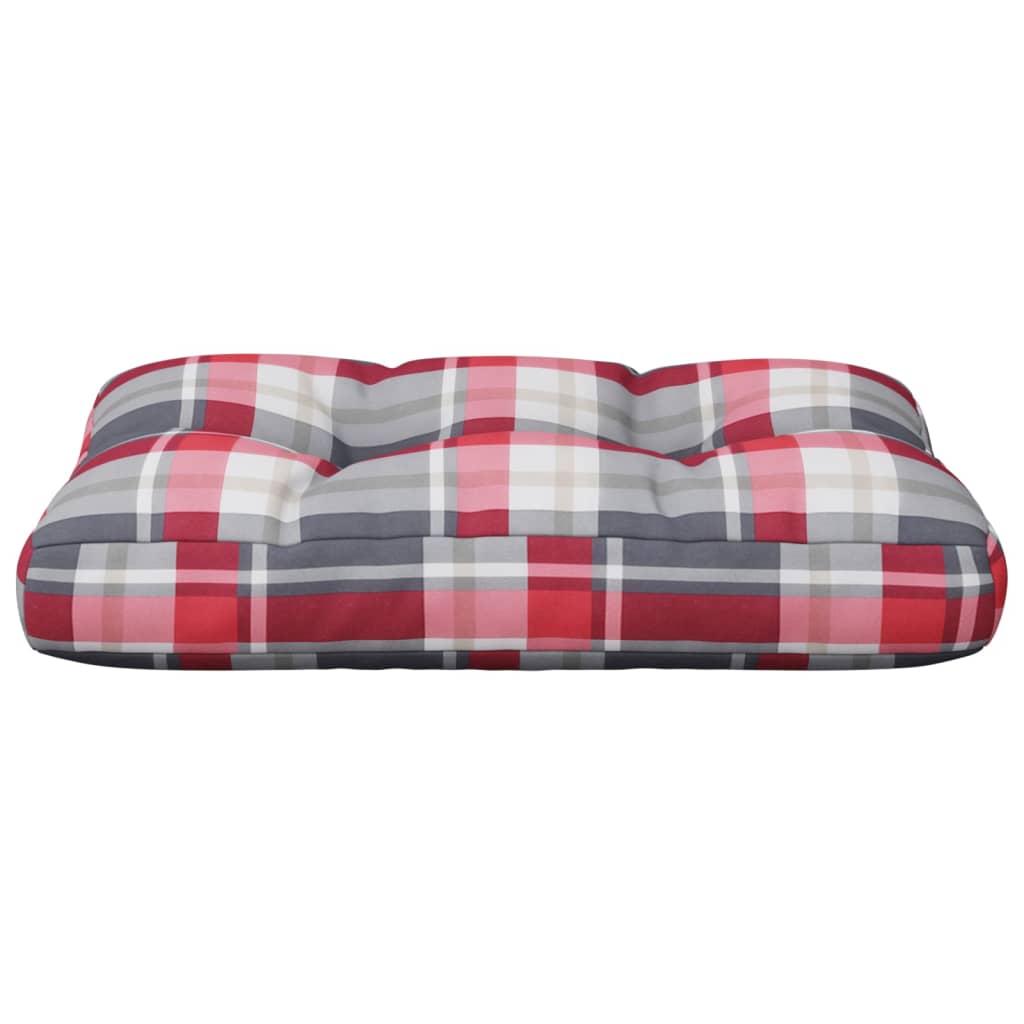 Pallet Cushion Red Checkered Pattern 50x40x12 Cm Fabric