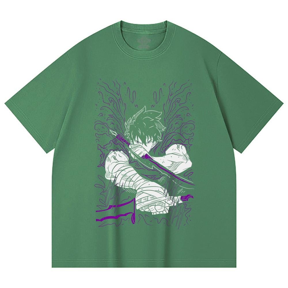 230 Gsm 100% Cotton Solo Leveling V7 Print Unisex Heavy Cotton T Shirt
