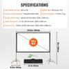 Projector Screen with Stand, 120 inch 16:9 4K 1080 HD Outdoor Movie Screen with Stand, Wrinkle-Free Projection Screen with Tripods and Carry Bag, for
