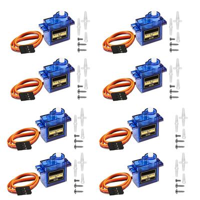 ALMOCN 8Pcs SG90 9G Micro Servo Motor Kit for Mini RC Robot Arm Helicopter Airplane Car Boat Control Projects