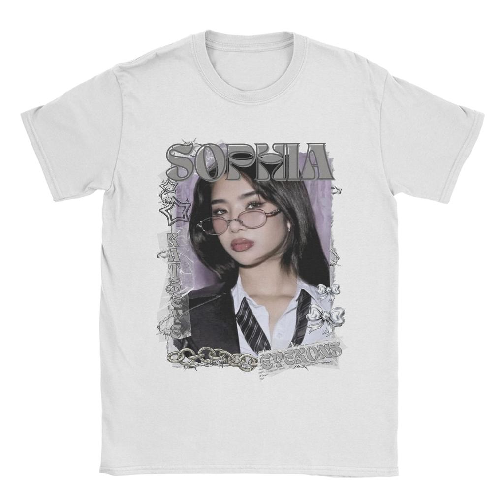 KATSEYE Sophia Kpop Y2K Group T Shirt Men Cotton Vintage T-Shirts O Neck  Tee Shirt Short Sleeve Clothes Plus Size
