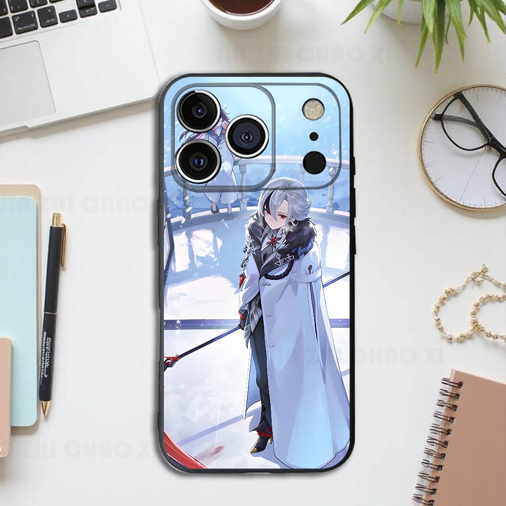 

Hot Game Figure A-Arlecchino Silicone Soft Phone Case For IPhone17 16 15 14 13 12 11 Pro Max Plus X XR SE Cover iPhone16