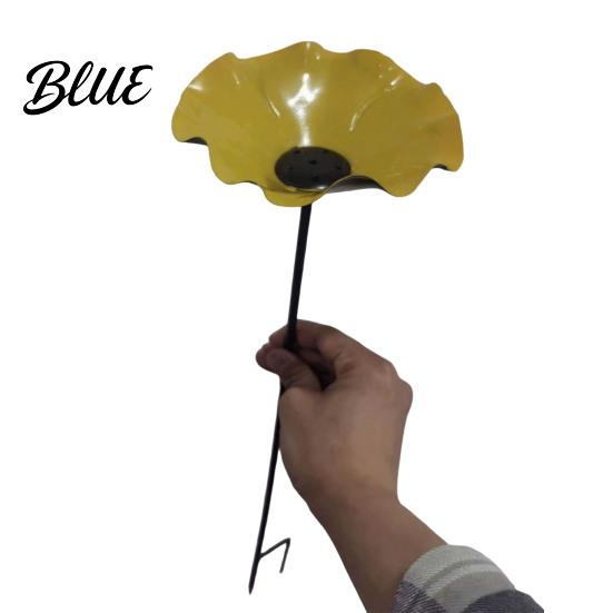 Backyard Bee Waterer Garden Metal Flower Stake Decorative Bird Bath Ground Insert Watering Pollinator Station Butterfly Drinking Bowl for Pollinators