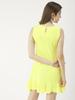 Moomaya Women  S Printed Short Dress, Sleeveless Frilled Hem Round Neck Mini