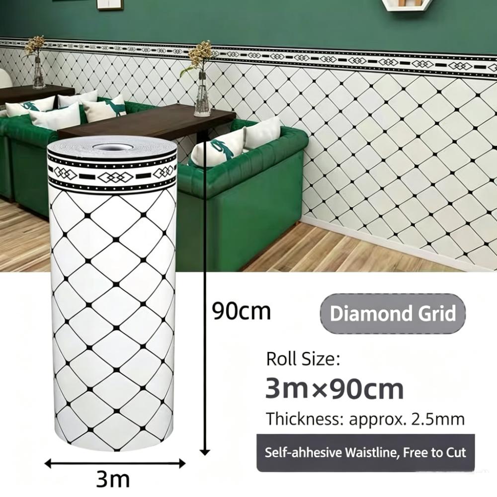Self Adhesive Imitation Ceramic Tile Stickers Waterproof Wall Panel Sticker Home Wall Renovation B
