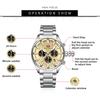 Mens Chronograph Watch Waterproof Quartz Wristwatch Steel Band Casual Business Male Clock Night Glow Display