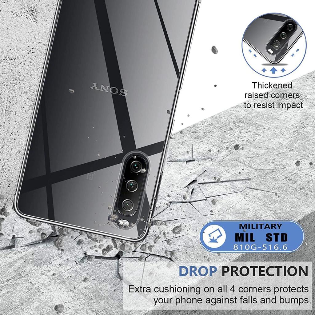 Pro Sony Xperia 1 V Průhledný kryt na telefon proti otiskům prstů TPU Nárazuvzdorný ochranný kryt