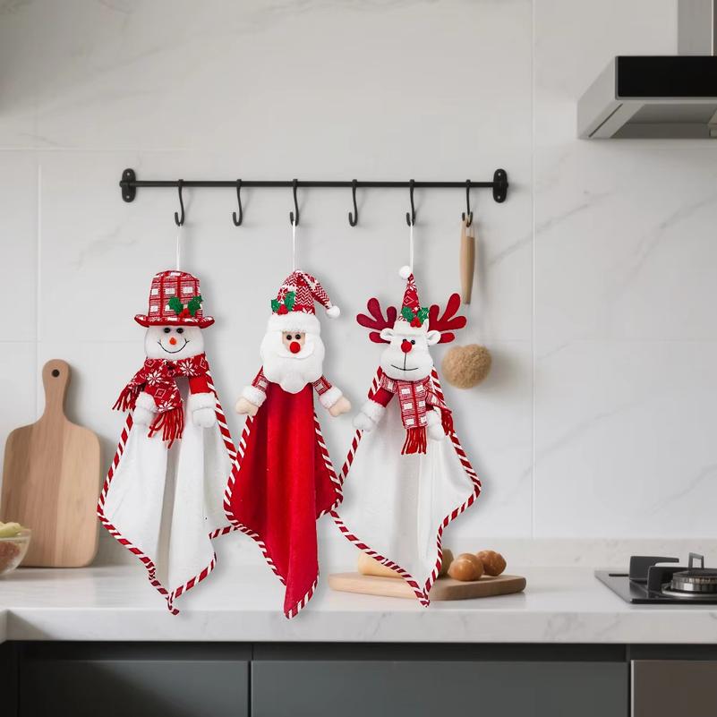 Toilet paper holder, Christmas decoration, cartoon faceless old man, snowman, deer, kitchen and bathroom hand towel