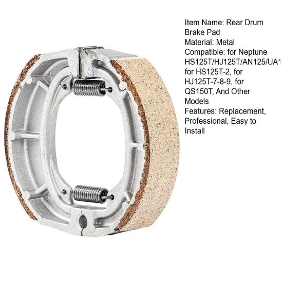 Scooter Rear Drum Brake Shoes for Neptune Hs125t Moped Scooter Rear Drum Brake Pad