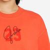 Jordan Essentials Solid Color Logo Print Loose Round Neck Short Sleeve T-Shirt Women Tops Orange DM3245-869