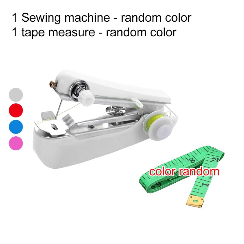 

Sewing Machine with Tape Measure Clothes Fabrics Stitchin Sew Tool Home Handheld Protable Outdoor Travel Needlework Machine TMZ