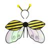 Bee Ladybug Wing Set with Headband Organza Costume Accessories for Kids Adults Dress-Up Party Decor for Performances Holiday Events