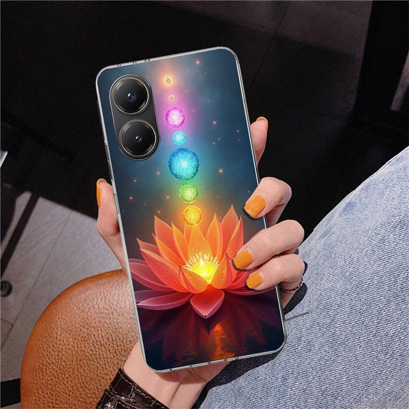 Yoga Chakra Spirituell Energi Universum Phnoe Fodral för Xiaomi Poco X5 X6 X7 Pro X4 Gt F7 Ultra M8 M7 Redmi 15C 15 13C 13 12C 12 Un