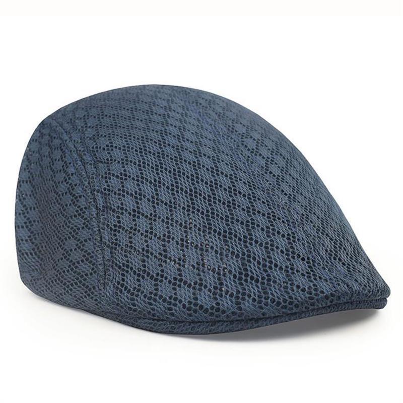 Men Breathable Mesh Flat Cap Summer Ivy Cap for Elderly Men Vintage Gatsby Hat Outdoor Work Sun Cabbie Cap Driving Newsboy Cap
