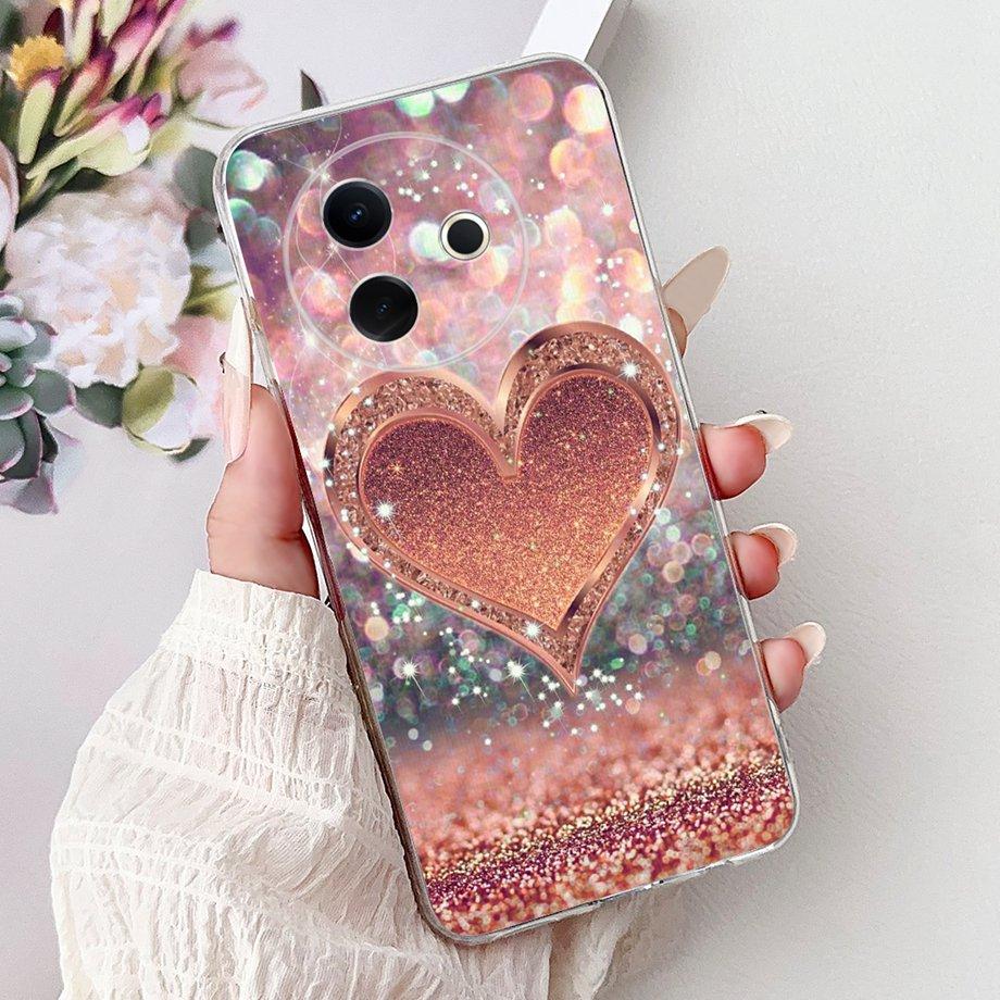 For Vivo Y39 5G Y300i 5G / Vivo V2436 V2444A Back Cover Girly Fashion Flower Butterfly Painting Case Soft Clear Silicone Funda