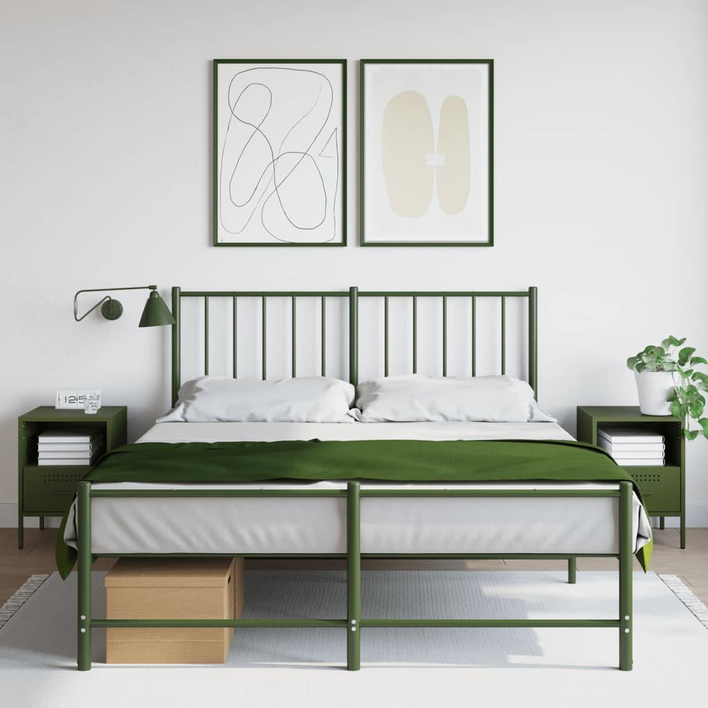 Nightstands 2 Pcs Olive Green 36 X 39 X 50.5 Cm Steel